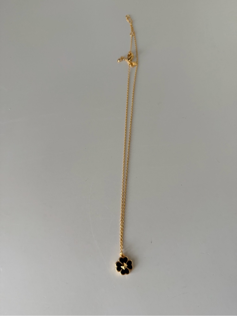KATE SPADE NEW YORK Spades & Studs Enamel Mini Pendant Necklace Gold & Black - Picture 7 of 10